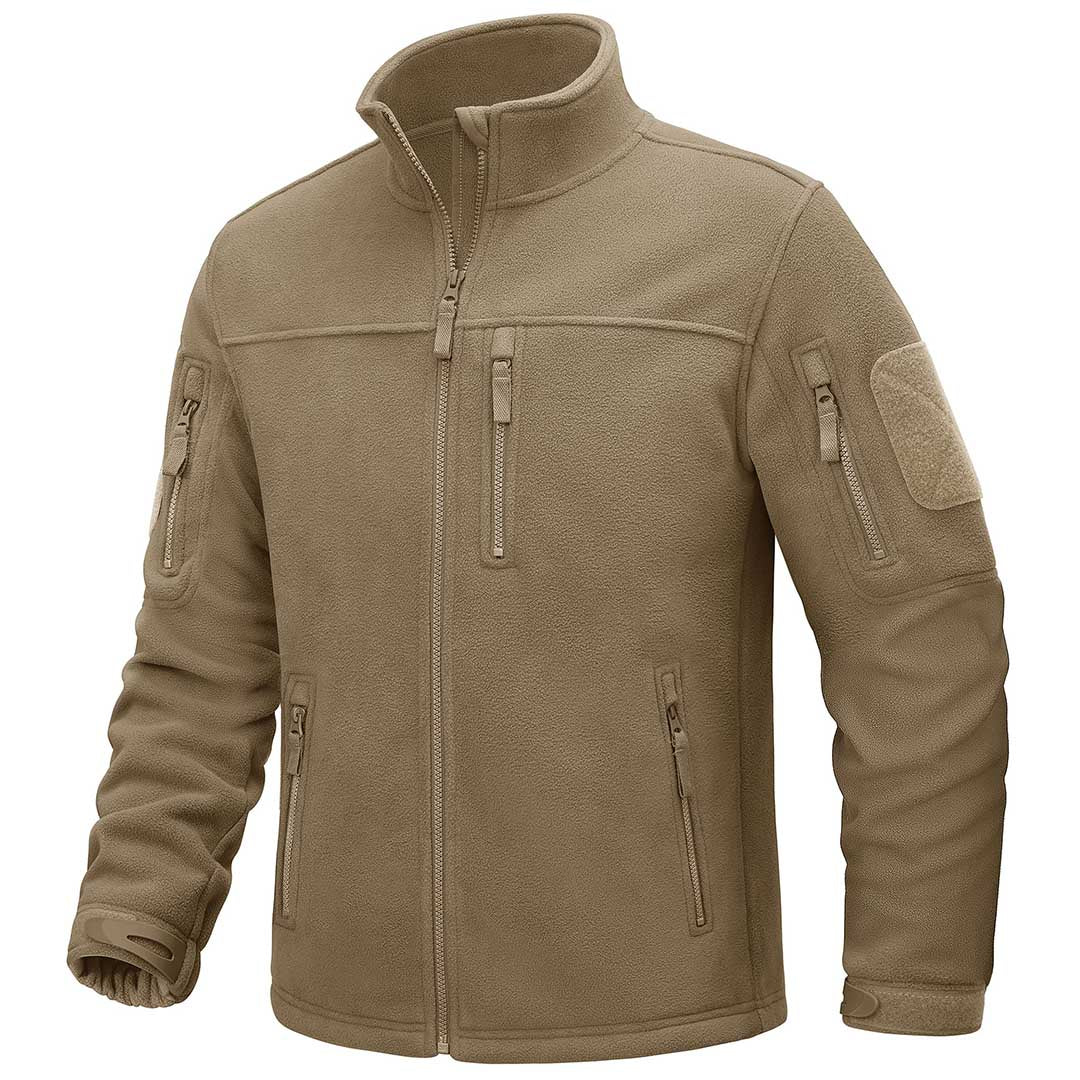 Men's Full-Zip Pocketed Cargo Jacket – Khaki