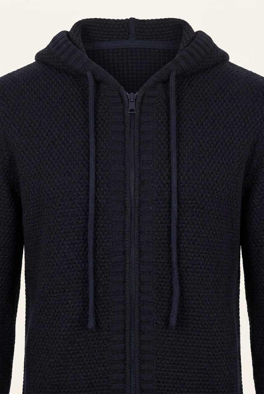 Men's Waffle Knit Button-Up Cardigan – detail
